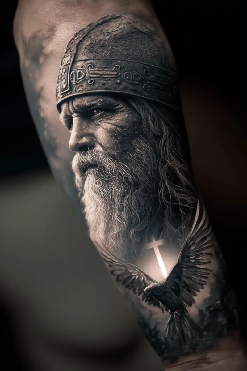Viking kriger og ørn tatovering