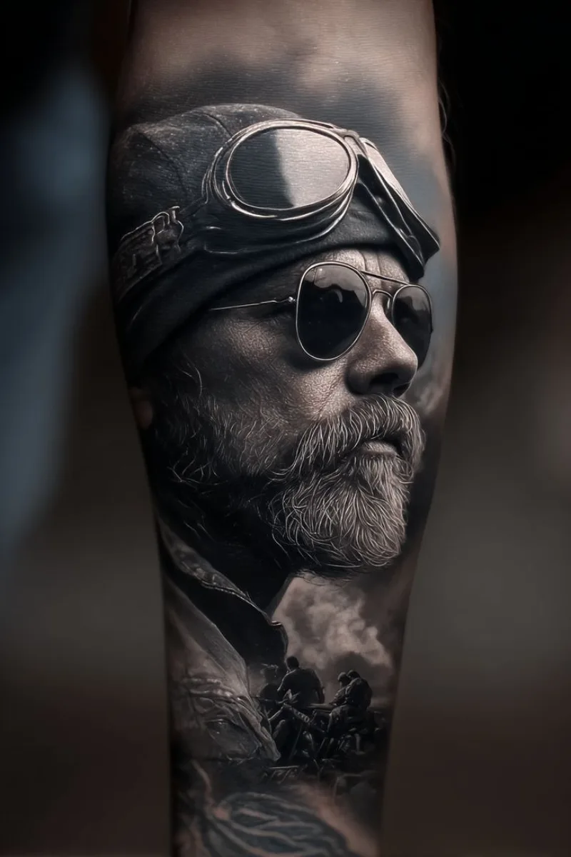 Flyver portræt tatovering